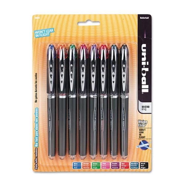 Vertex UBC 0.5 mm Micro Assorted Ink Black Barrel VISION ELITE Stick Roller Ball Pen VE3758259 - main